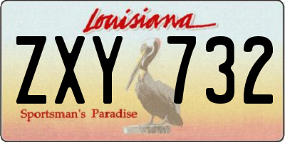 LA license plate ZXY732
