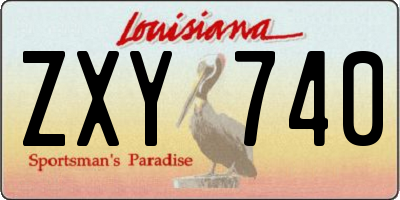 LA license plate ZXY740