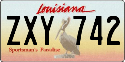 LA license plate ZXY742