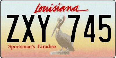 LA license plate ZXY745