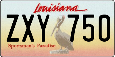 LA license plate ZXY750