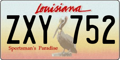 LA license plate ZXY752