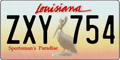 LA license plate ZXY754