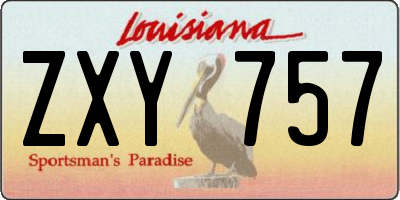 LA license plate ZXY757