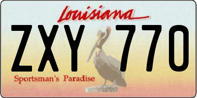 LA license plate ZXY770