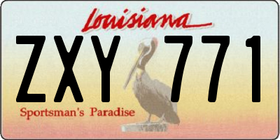 LA license plate ZXY771