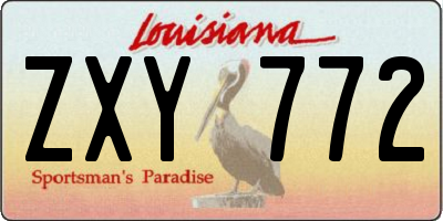 LA license plate ZXY772