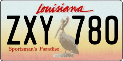LA license plate ZXY780