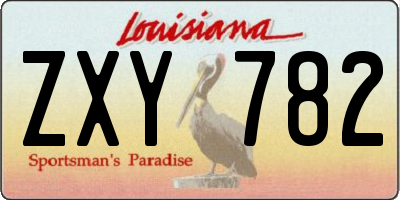 LA license plate ZXY782
