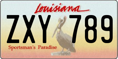 LA license plate ZXY789