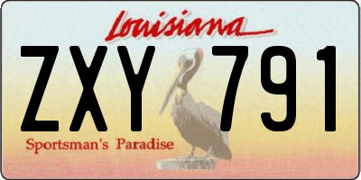 LA license plate ZXY791