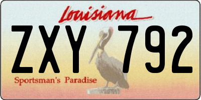 LA license plate ZXY792