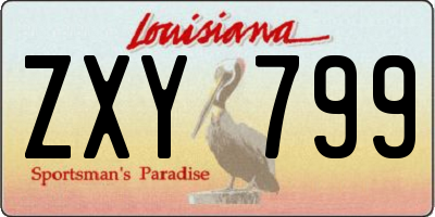 LA license plate ZXY799