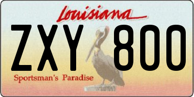 LA license plate ZXY800
