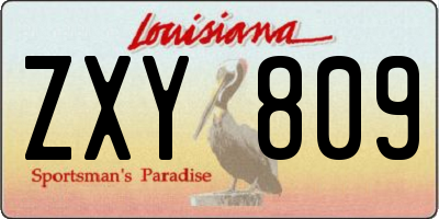 LA license plate ZXY809
