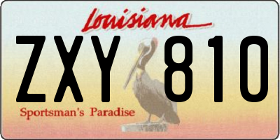 LA license plate ZXY810