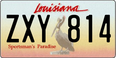 LA license plate ZXY814