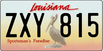 LA license plate ZXY815