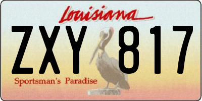 LA license plate ZXY817