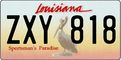 LA license plate ZXY818