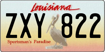 LA license plate ZXY822