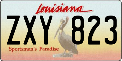 LA license plate ZXY823