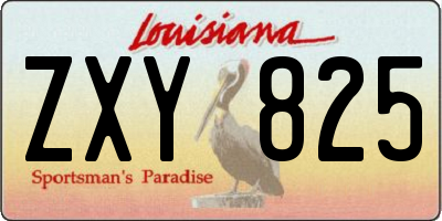 LA license plate ZXY825