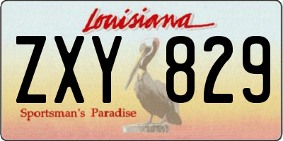 LA license plate ZXY829