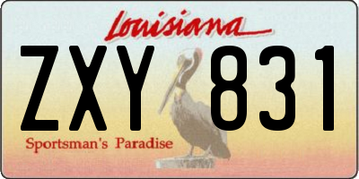 LA license plate ZXY831