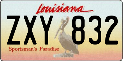 LA license plate ZXY832