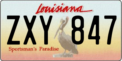 LA license plate ZXY847