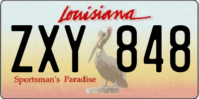 LA license plate ZXY848