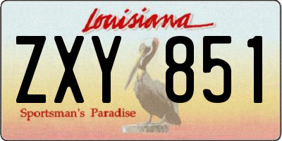 LA license plate ZXY851