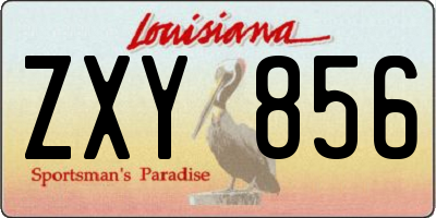 LA license plate ZXY856