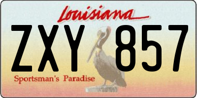 LA license plate ZXY857