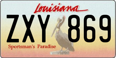 LA license plate ZXY869