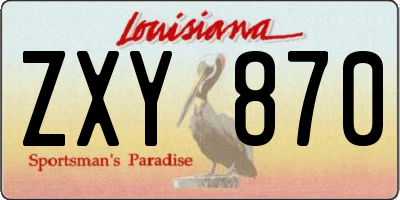 LA license plate ZXY870