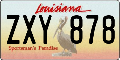 LA license plate ZXY878