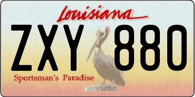 LA license plate ZXY880