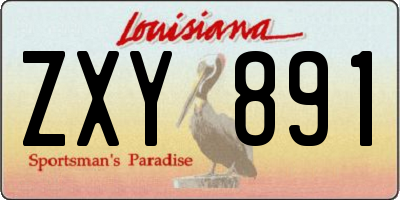 LA license plate ZXY891