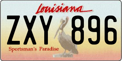 LA license plate ZXY896