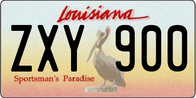 LA license plate ZXY900