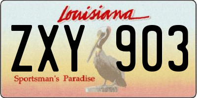 LA license plate ZXY903