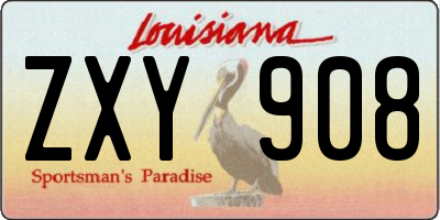 LA license plate ZXY908