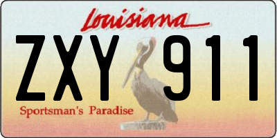 LA license plate ZXY911