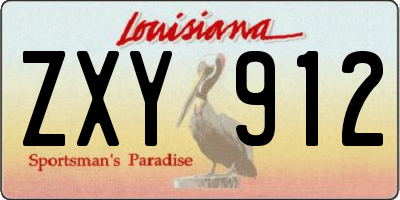 LA license plate ZXY912
