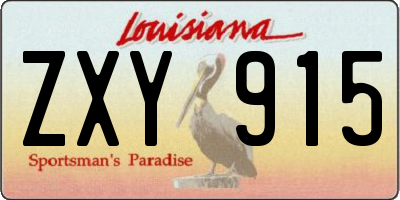 LA license plate ZXY915
