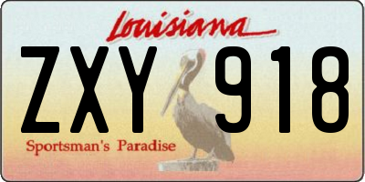 LA license plate ZXY918