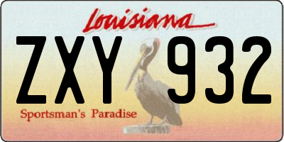 LA license plate ZXY932