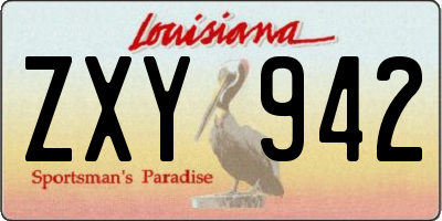LA license plate ZXY942